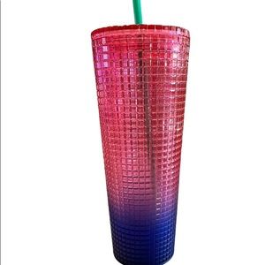 🍉Starbucks 2022 Disco Ombre Watermelon Studded Grid Cold Cup Tumbler, Venti